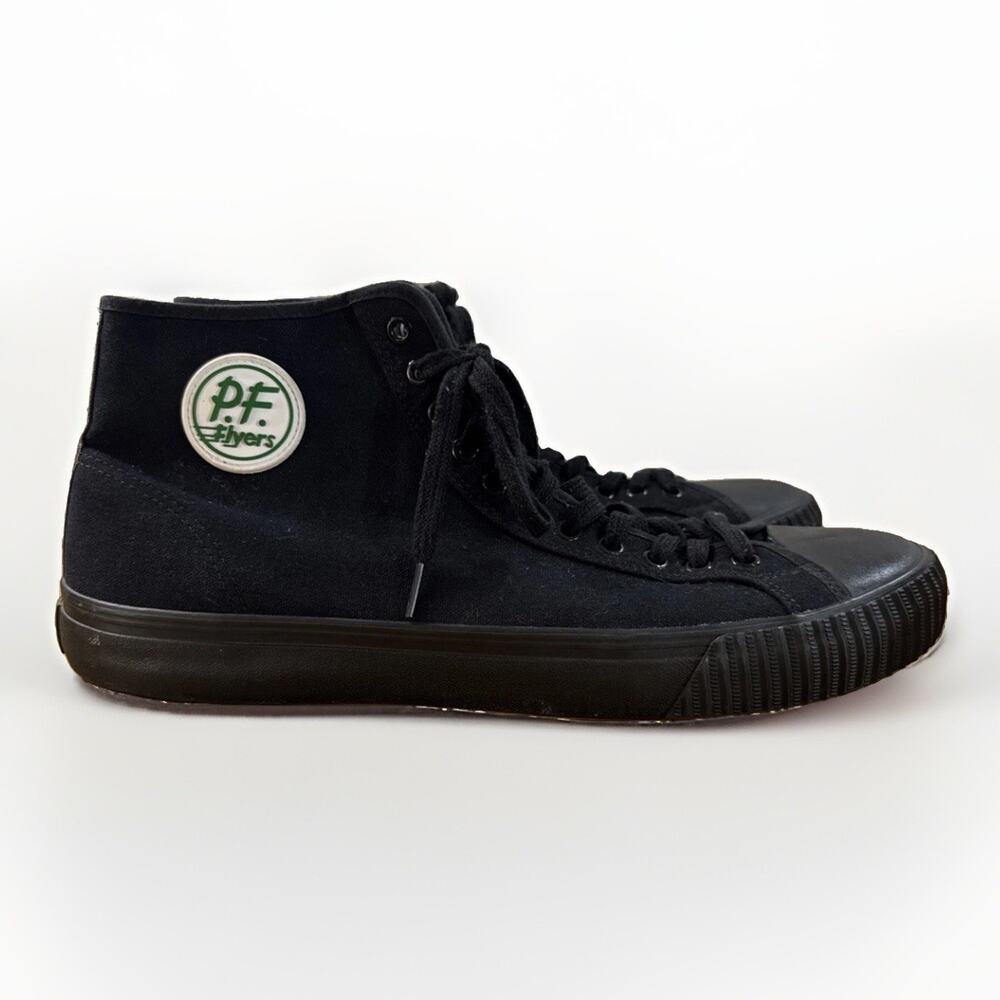 PF Flyers Center Hi Sandlot Mens Size 16 Black Canvas High Top Shoes Sneakers
